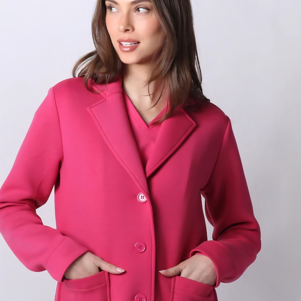 MarlaWynne Vibrant Pink Pea Coat